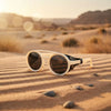 Retro Round Leather Frame Sunglasses – Vintage Fashion Eyewear by FitiqueFit