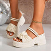 Thick Sole Open Toe Buckle Strap Sandals – Beach Fairy Style by FitiqueFit