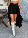 Devine High-Low Ruched Layered Skirt