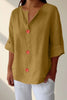 Women's V-Neck Buttoned Blouse by FitiqueFit