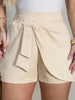 Bow-tie Designed High-waisted Wide-leg Shorts by My Store