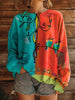 Women’s Printed Crew-Neck Sweatshirt – Long Sleeve Casual Top by FitiqueFit