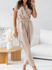 Surplice Cap Sleeve Tie Waist Jumpsuit