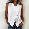 Bow-Tied V-Neck Sleeveless Tank Top – 5 Colors, S–XXL by FitiqueFit