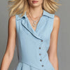 Women's Asymmetrical Sleeveless Mini Dress – Slim Fit Polo Neck by FitiqueFit