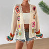 Hand-Crocheted Floral Cardigan Sweater | Boho Open Front Knit Top by FitiqueFit