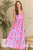 New Summer Abstract Floral V-Neck Maxi Dress – Elegant, Artistic Print, Flattering Silhouette, Sophisticated Glamour by Stevvex