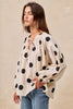 BiBi Polka Dot Exaggerated Balloon Sleeves Blouse by FitiqueFit