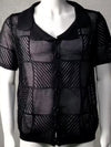 Men's Button Down Checkered Eyelet Shirt