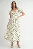 Polka Dot Puff Sleeve Midi Dress For Women – Vintage Fluttering Polka Dot Dress, Feminine Puff Sleeve Dress, Retro Midi Dress, Classic Chic Dress by Stevvex
