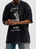 Men's Graphic Oversized Washed T-Shirt by Simply Love