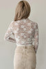 Apricot Pink Mock Neck Floral Lace Mesh Long Sleeve Top by Wild and Free Boutique
