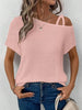 Asymmetrical Neck Short Sleeve T-Shirt by Simply Love