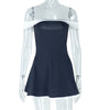 Women's Black And White Color Matching Backless Dress