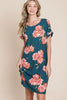 New Summer Floral Round Neck Short Tee Dress with Pockets For Women – Casual and Comfortable Floral Tee Dress with Pockets for Everyday Wear by Stevvex
