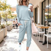 Women's Long Sleeve T-Shirt & Pencil Pants Set – Loose Fit, Striped & Solid by FitiqueFit