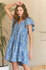 New Summer Printed V-Neck Ruffle Sleeve Mini Dress For Summer – Feminine Floral Print Dress, Stylish, Fashionable, Flirty & Fun by Stevvex