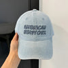 American Retro Washed Denim Peaked Cap — Korean Style Vintage Baseball Hat by FitiqueFit