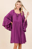 Frill Tie Neck Bell Sleeve Dress For Women – Elegant, Chic and Feminine Dress with Playful Frills and Bell Sleeves by Stevvex
