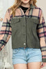 Plaid Corduroy Flap Pockets Button Up Jacket Trendy Outerwear With Classic Flap Pockets For Casual Comfort by Stevvex