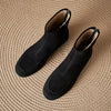 Women’s Fleece-Lined Ankle Boots – Round Toe Low Heel Winter Boots by FitiqueFit