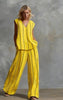 Women’s Sleeveless Striped Top and Full-Length Pants Set by FitiqueFit