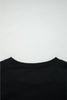 Black Varsity Baseball Bow Graphic Striped Sleeve Baggy Sweatshirt by Wild and Free Boutique