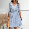 Fashion V-neck Loose Short Sleeve Dress