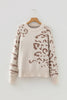 Camel Asymmetric Leopard Print Detail Drop Shoulder Sweater by Wild and Free Boutique
