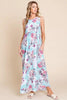 New Floral Round Neck Sleeveless Maxi Dress with Pockets For Women – Elegant Floral Print Dress with Flowing Silhouette and Functional Pockets by Stevvex