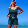 Women's Minimalist Sports One-Piece Swimsuit – Solid Color Sleeveless by FitiqueFit