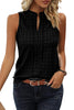 Sea Green Textured Split V Neck Sleeveless Shirt