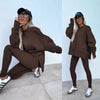 Women’s Casual Sweater Suit – Loose Split Top & Fitted Trousers Set by FitiqueFit