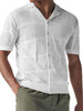 Men's Button Down Checkered Eyelet Shirt