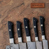 Forged 6-Piece Damascus Carving and Slicer Knife Set with Long Damascus Blades, Black Resin Handles by JW SteelCrafts