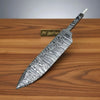 Handmade Fire Pattern Damascus Chef Knife with 12 inches Length by JW SteelCrafts