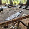 Handmade Fire Pattern Damascus Chef Knife with 12 inches Length by JW SteelCrafts