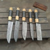 Hand Forged 5-Piece Damascus Chef Knife Set — Olive Wood & Black Resin Handles by JW SteelCrafts