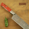 3 Piece Handmade Damascus chef Knife Set Red Pakka Wood Handles by JW SteelCrafts