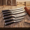 Hand-Forged Damascus Sujihiki Slicer Set — 6 Long Japanese-Style Carving Knives by JW SteelCrafts