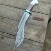 Damascus Gurkha Kukri Knife Handmade 10-Inch Curved Blade with Resin & Wood Handle by JW SteelCrafts