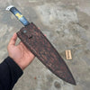 Damascus Japanese Style Gyuto Chef Knife Handmade 9-Inch Blade with Blue Resin Handle by JW SteelCrafts