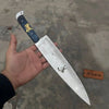 Damascus Japanese Style Gyuto Chef Knife Handmade 9-Inch Blade with Blue Resin Handle by JW SteelCrafts