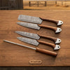 Pattern-Welded Damascus Kitchen Set — Tall Cai Dao Cleaver, Nakiri, Gyuto & Petty Knife by JW SteelCrafts
