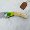 Damascus Hunting Knife 8.5” Fixed Blade by JW SteelCrafts