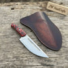 Handmade Damascus Skinner Knife 9-Inch Gut Hook Blade with Leather Sheath by JW SteelCrafts
