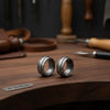 Damascus Steel Wedding Band Set for Couples Twisted Damascus Rings by JW SteelCrafts