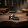 Damascus Steel Wedding Band Set for Couples Twisted Damascus Rings by JW SteelCrafts