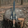 Handmade Dark Fantasy Sword with Gold Engraved Blade & Dragon Claw Pommel by JW SteelCrafts