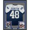 Framed Autographed/Signed Daryl Moose 35x39 Johnston Dallas Thanksgiving Day Football Jersey Beckett BAS COA